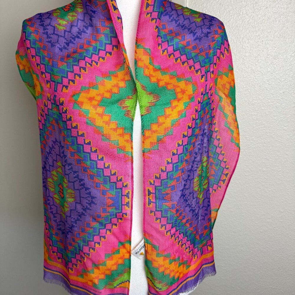 Nwot Vintage Liz Claiborne 100 Silk Scarf